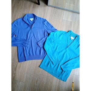 Foxcroft golf 100% supima cotton 1/4 Zip Sweater Teal Turquoise purple Bundle